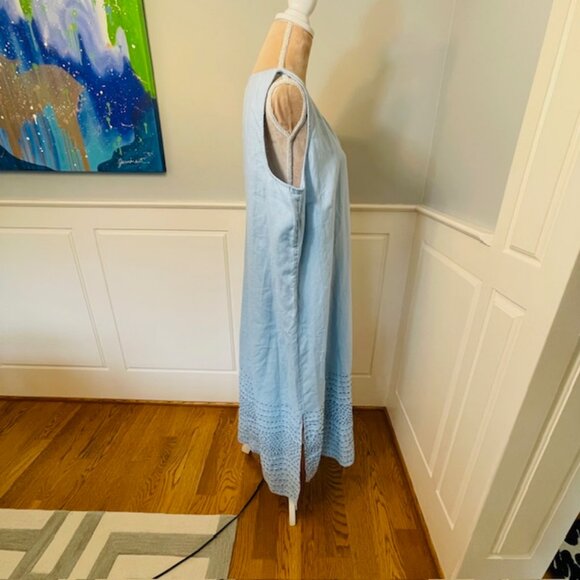 J. Jill Pure Jill Kantha-Stitched Linen Dress In Fresh Air Multi Petite Large - Picture 4 of 8